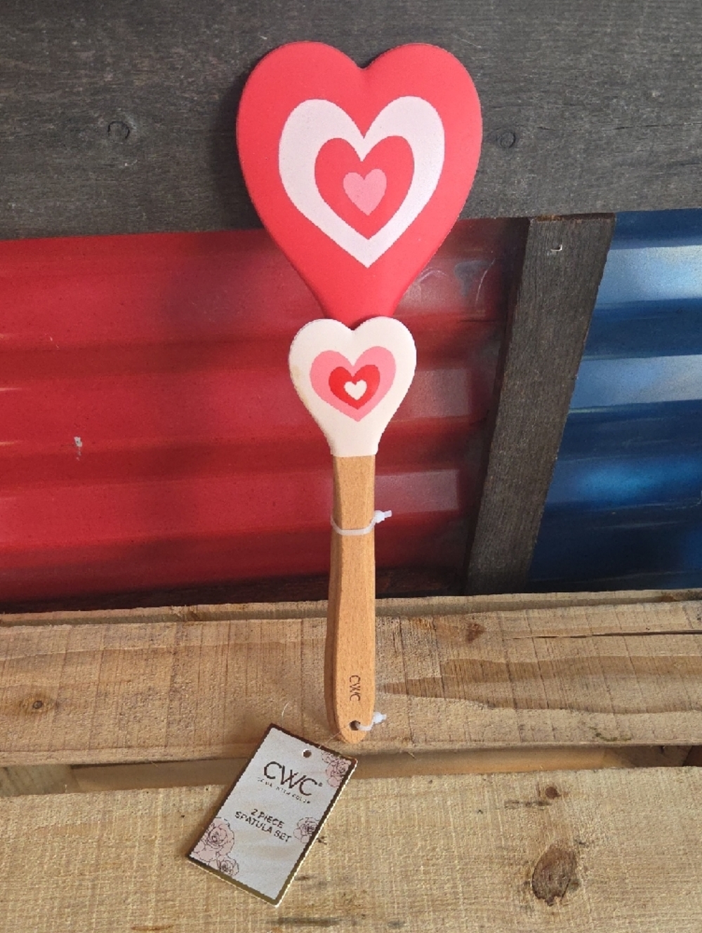 CWC Pink Heart Pancake Mold & Spatula Set - Pink - Picture 3 of 3